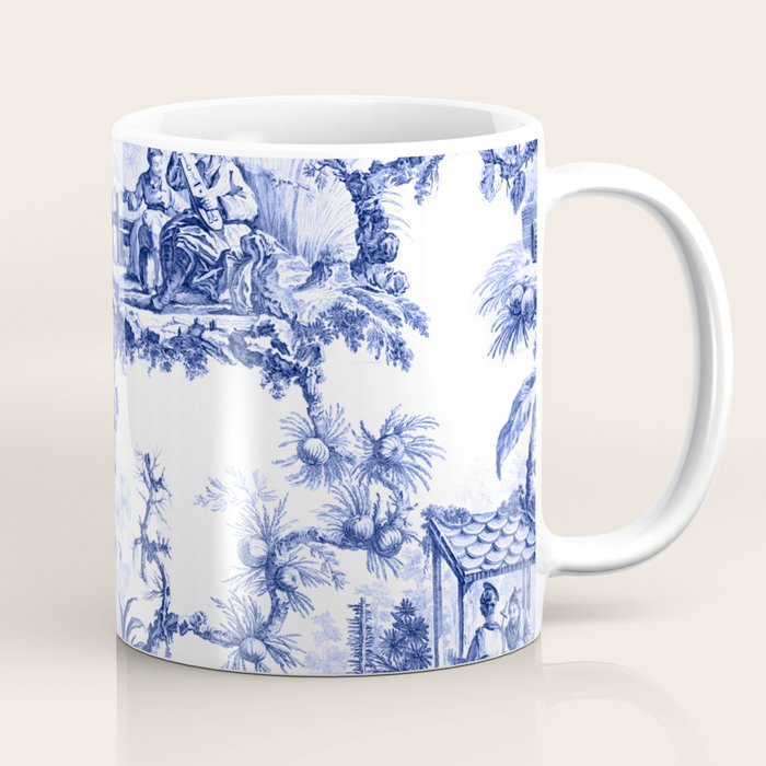 Blue Chinoiserie Toile Coffee Mug Gallery Image 1