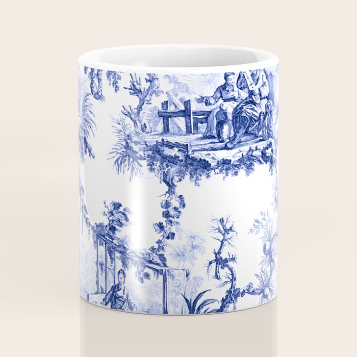 Blue Chinoiserie Toile Coffee Mug Gallery Image 4