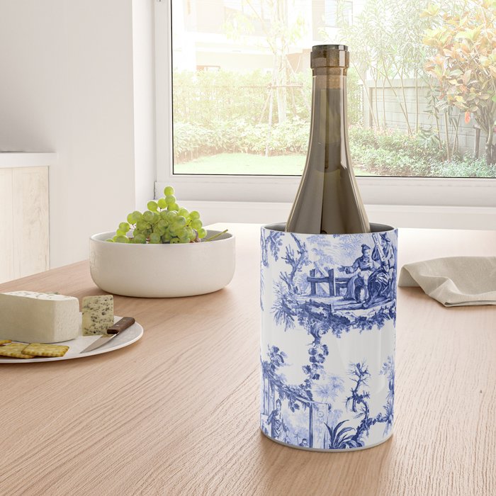 Blue Chinoiserie Toile Wine Chiller Gallery Image 4