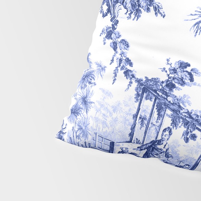 Blue Chinoiserie Toile Pillow Sham Gallery Image 4