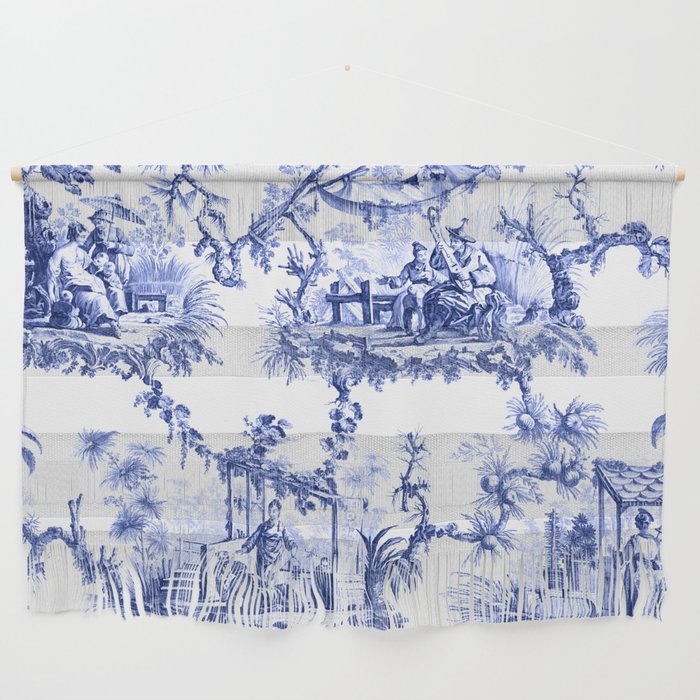 Blue Chinoiserie Toile Wall Hanging Gallery Image 1