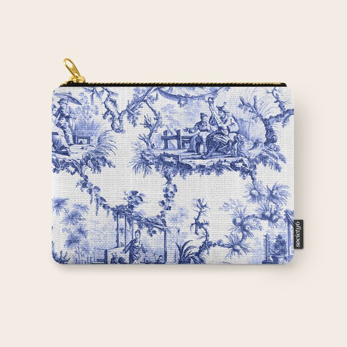 Blue Chinoiserie Toile Carry All Pouch Gallery Image 1