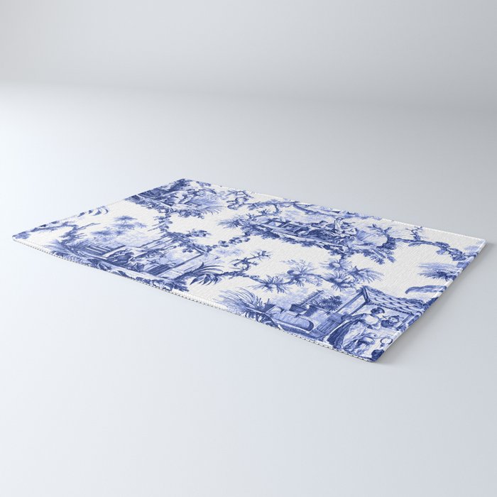 Blue Chinoiserie Toile Rug Gallery Image 3