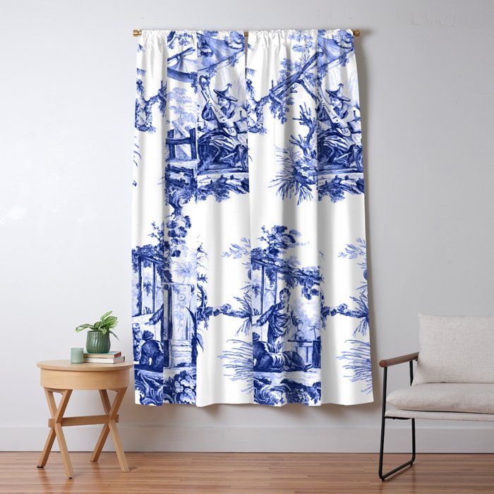 Blue Chinoiserie Toile Window Curtain Gallery Image 5