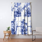 Blue Chinoiserie Toile Window Curtain Gallery Image 5