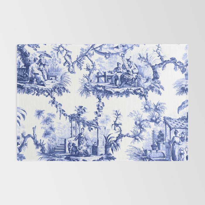 Blue Chinoiserie Toile Rug Gallery Image 2