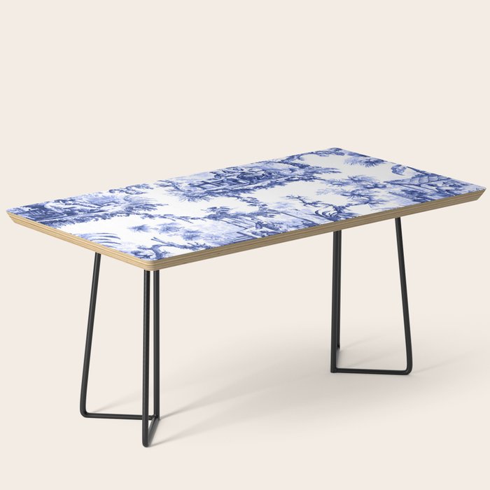 Blue Chinoiserie Toile Coffee Table Gallery Image 1