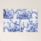 Blue Chinoiserie Toile Welcome Mat Gallery Image 1