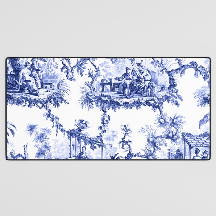Blue Chinoiserie Toile Desk Mat Gallery Image 3