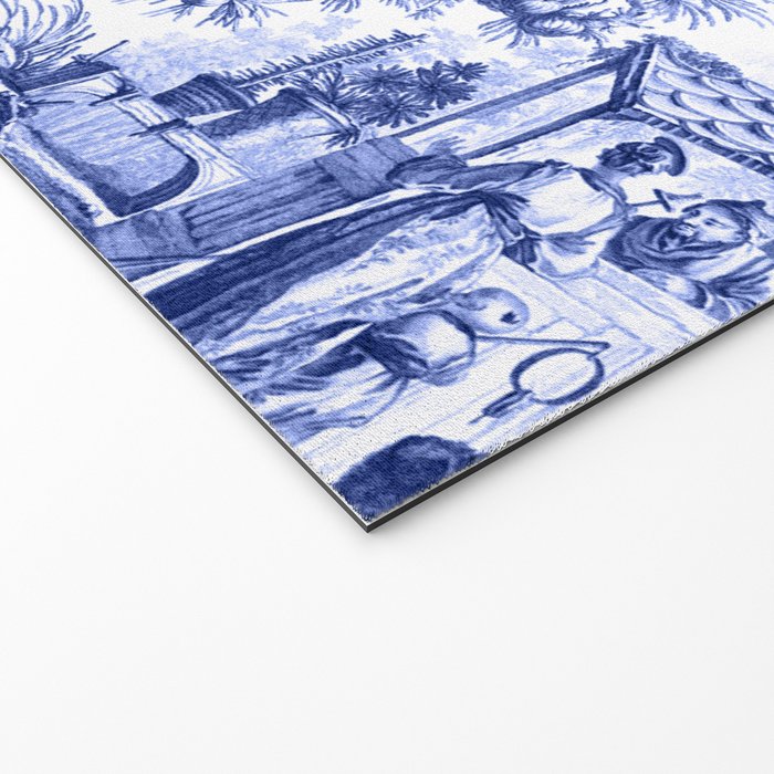 Blue Chinoiserie Toile Welcome Mat Gallery Image 2