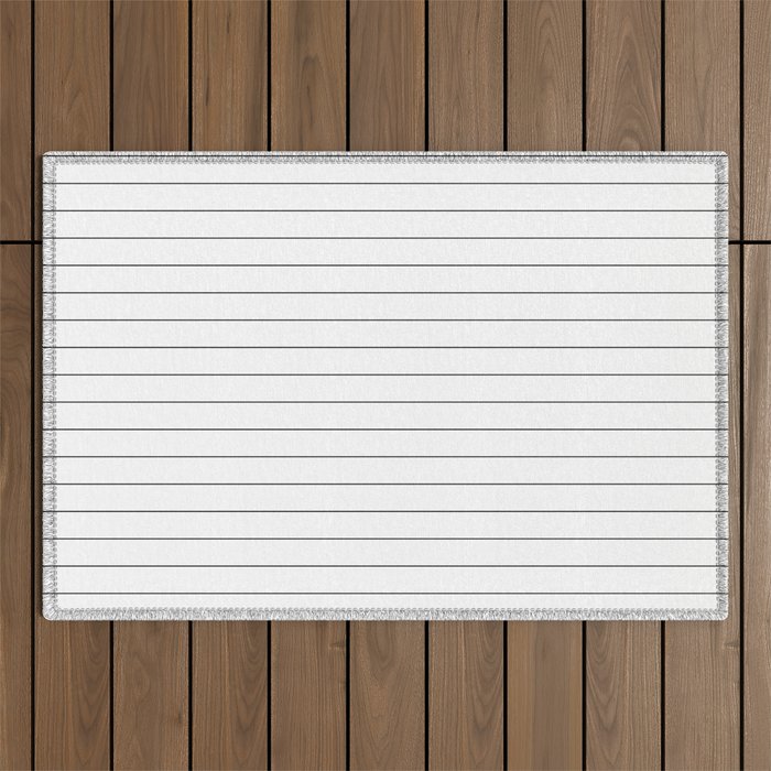 White And Black Pinstripe Line Stripe Minimalist Stripes Lines Drawing Outdoor Rug Gallery Image 1