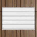 White And Black Pinstripe Line Stripe Minimalist Stripes Lines Drawing Outdoor Rug Gallery Image 1