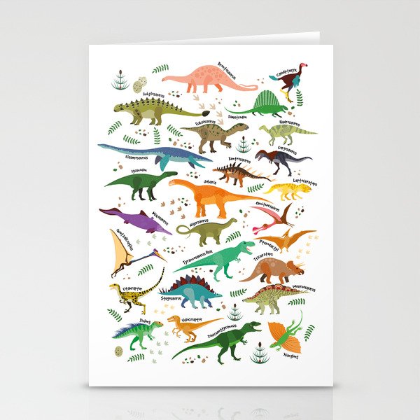 Types Of Dinosaurs Alphabet Stationery Card Gallery Image 2