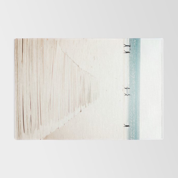 Surf Walk - beach print - surfers - walkway - ocean - sea travel photography Rug Gallery Image 2