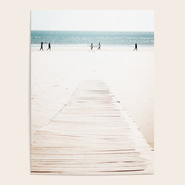 Surf Walk - beach print - surfers - walkway - ocean - sea travel photography Poster Gallery Image 4