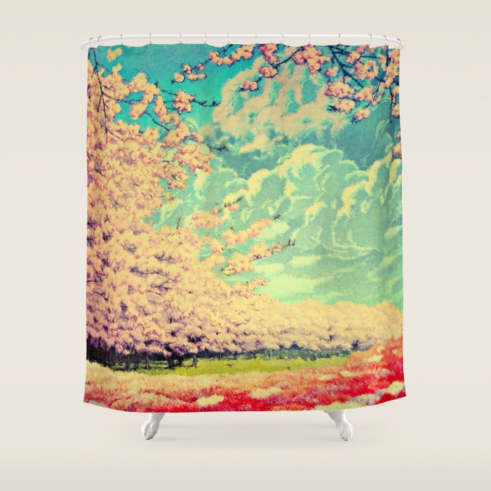  Impending Spring Storm - A Pink Welcome at Yaha - Nature Landscape Shower Curtain Gallery Image 1