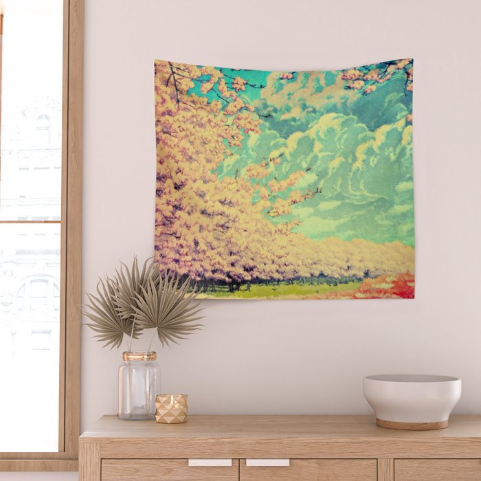  Impending Spring Storm - A Pink Welcome at Yaha - Nature Landscape Wall Tapestry Gallery Image 2