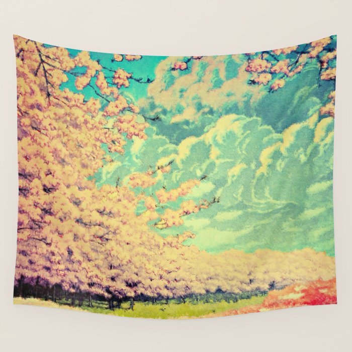  Impending Spring Storm - A Pink Welcome at Yaha - Nature Landscape Wall Tapestry Gallery Image 1