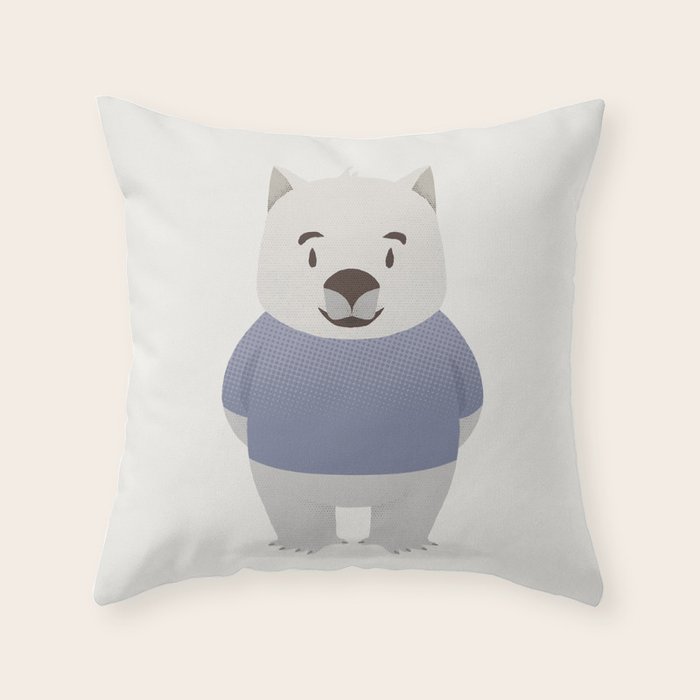 Kiddie Wombat Throw Pillow Gallery Image 6