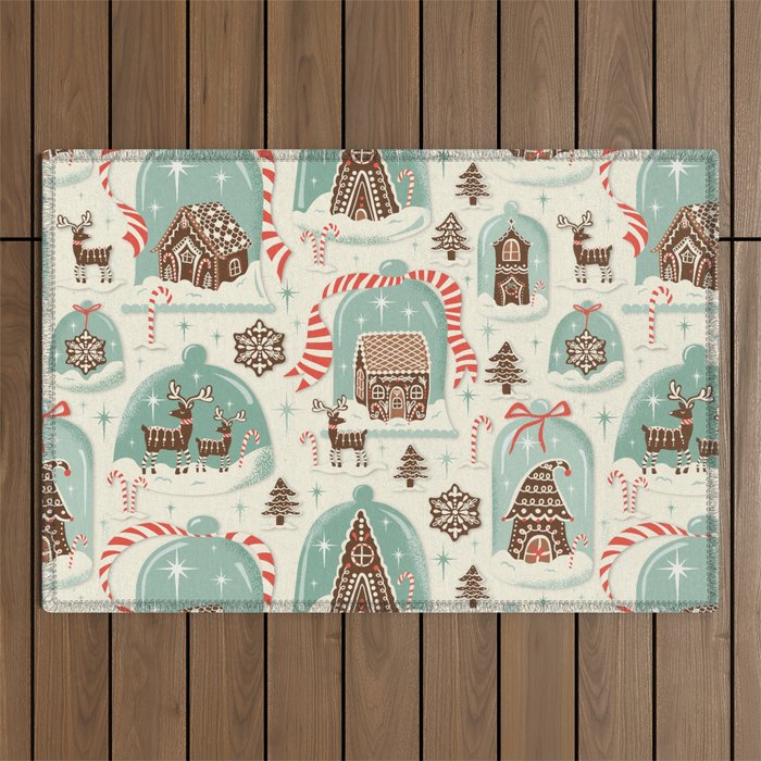 Gingerbread Village Cream Outdoor Rug Gallery Image 1