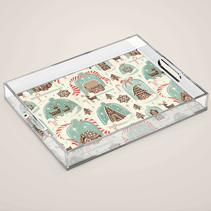 Gingerbread Village Cream Acrylic Tray Gallery Image 1