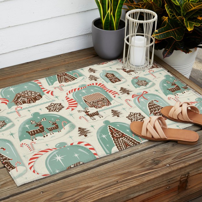 Gingerbread Village Cream Outdoor Rug Gallery Image 2