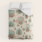 Gingerbread Village Cream Duvet Cover Gallery Image 6