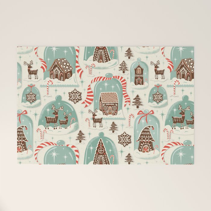 Gingerbread Village Cream Welcome Mat Gallery Image 1