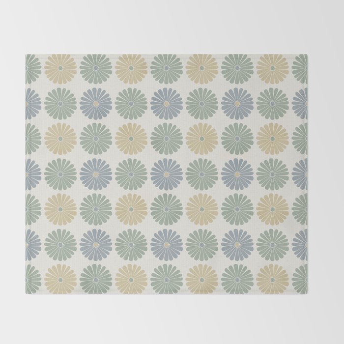 Retro Summer Daisies II Throw Blanket Gallery Image 2