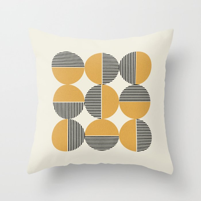 Circle pattern mid-century style Throw Pillow Gallery Image 6