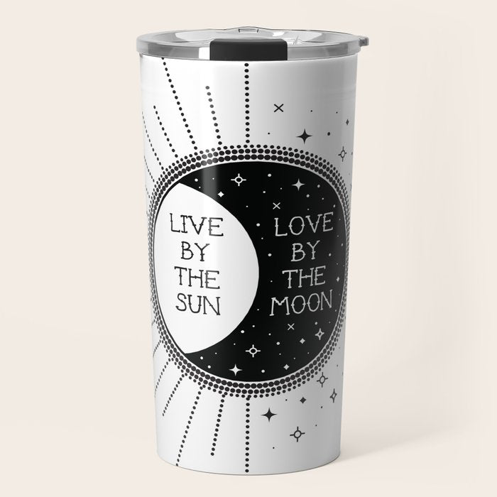 Live by the Sun Love by the Moon Travel Mug Gallery Image 1