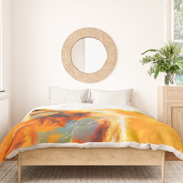 Blissful Light - Fox portrait Duvet Cover Gallery Image 3
