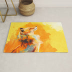 Blissful Light - Fox portrait Rug Gallery Image 1