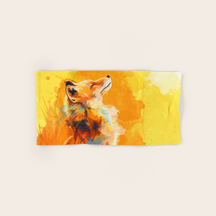 Blissful Light - Fox portrait Bath Towel Gallery Image 1