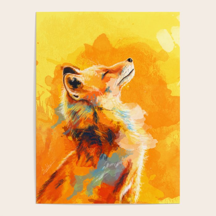Blissful Light - Fox portrait Poster Gallery Image 4