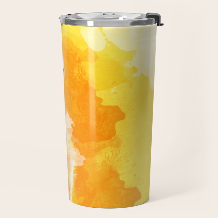 Blissful Light - Fox portrait Travel Mug Gallery Image 2