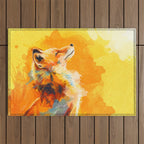 Blissful Light - Fox portrait Outdoor Rug Gallery Image 1