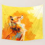 Blissful Light - Fox portrait Wall Tapestry Gallery Image 4