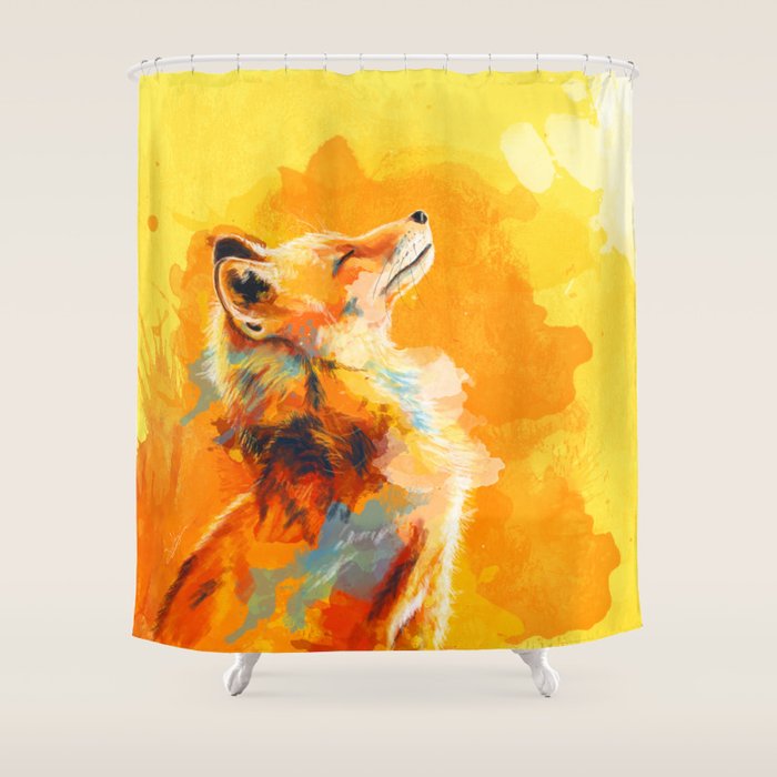 Blissful Light - Fox portrait Shower Curtain Gallery Image 1