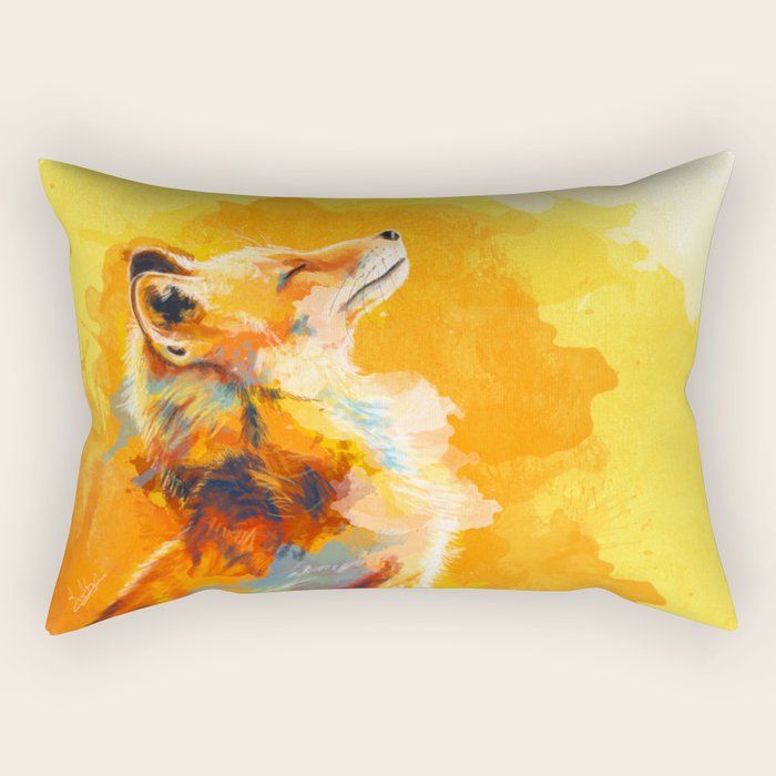 Blissful Light - Fox portrait Rectangular Pillow Gallery Image 2
