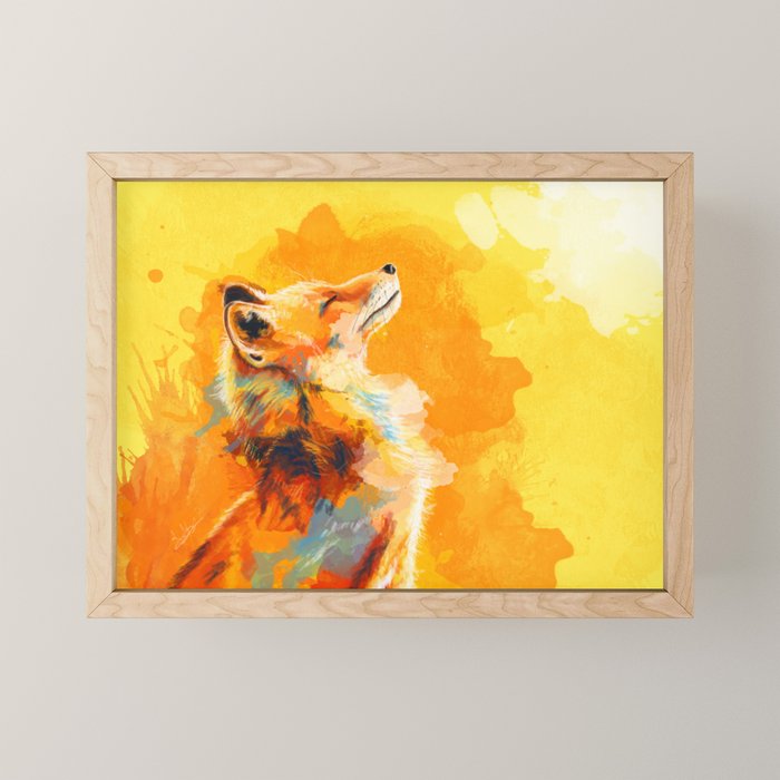 Blissful Light - Fox portrait Mini Art Print Gallery Image 1