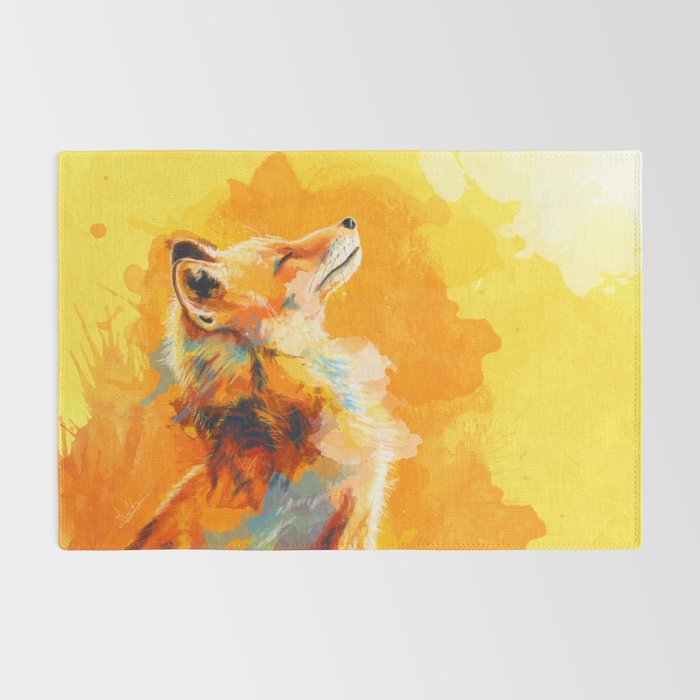 Blissful Light - Fox portrait Rug Gallery Image 2