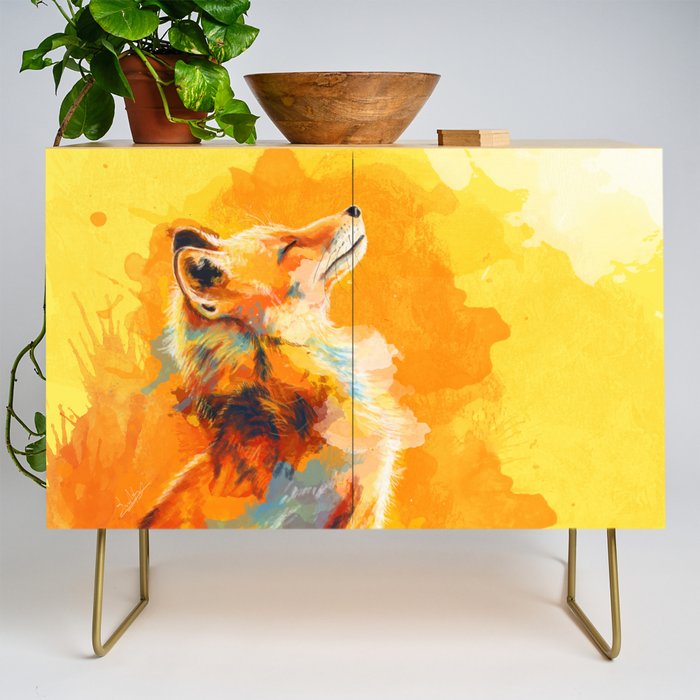Blissful Light - Fox portrait Credenza Gallery Image 1