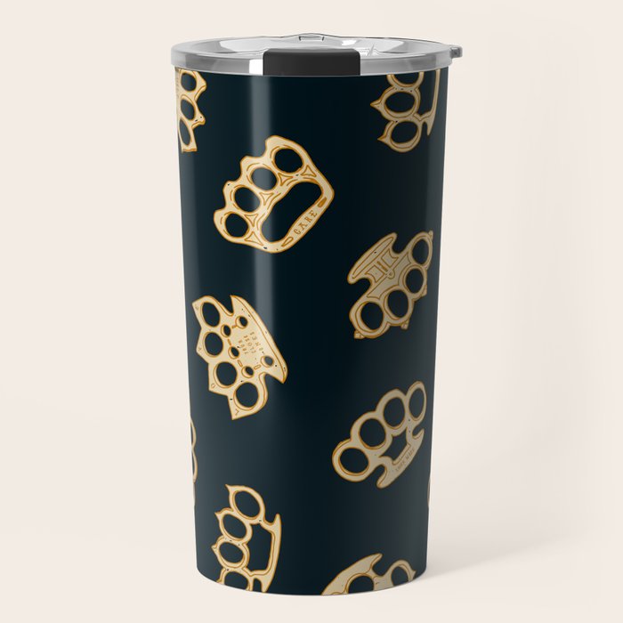 Brass Knuckles With Good Thoughts Travel Mug Gallery Image 1
