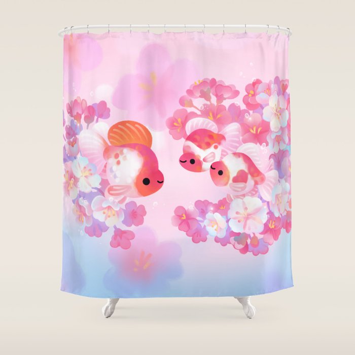Sakura Ryukin Shower Curtain Gallery Image 1