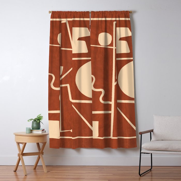 Modern Abstract Minimal Shapes 39/6 Window Curtain Gallery Image 1