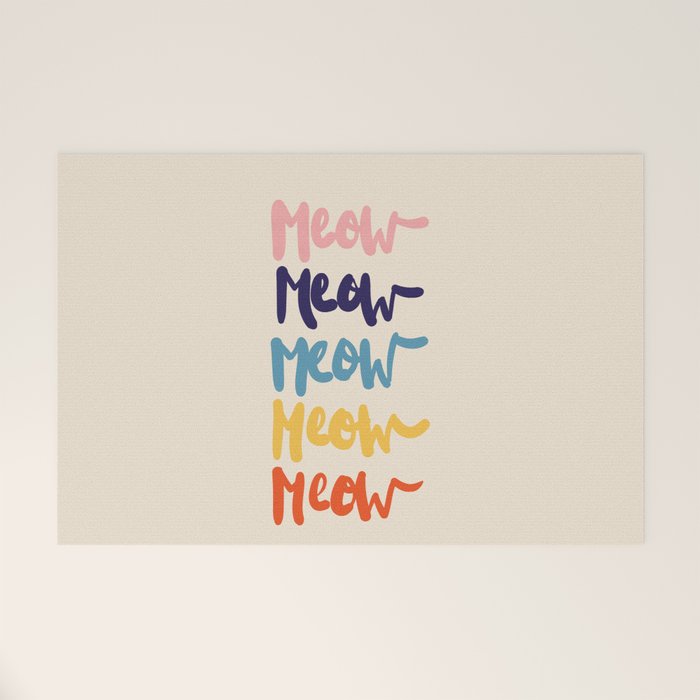 Meow Meow says the cat - typography Welcome Mat Gallery Image 1