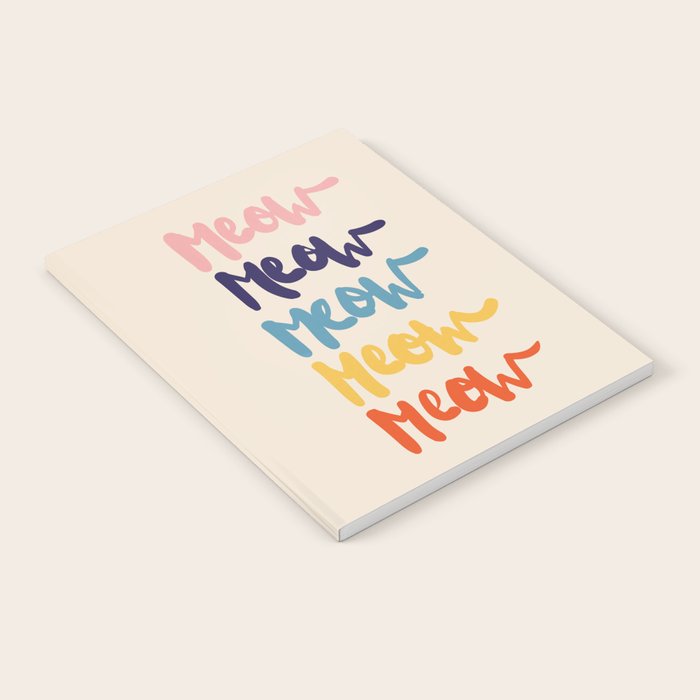 Meow Meow says the cat - typography Notebook Gallery Image 2