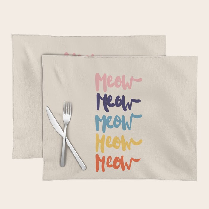 Meow Meow says the cat - typography Placemat Gallery Image 1