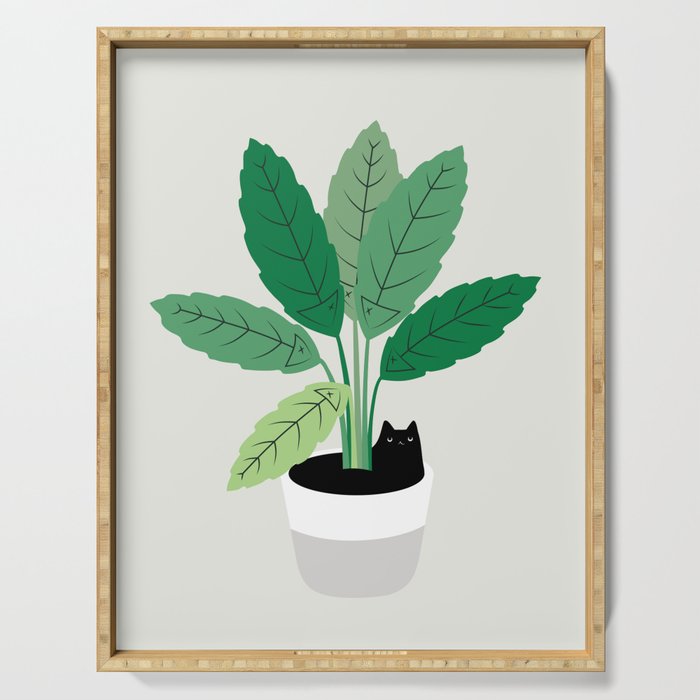 Cat and Plant 28: Something Fishy Serving Tray Gallery Image 1